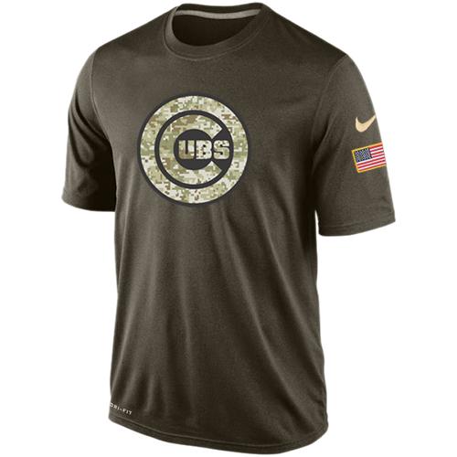 Men's Chicago Cubs Salute To Service Nike Dri-FIT T-Shirt - Click Image to Close